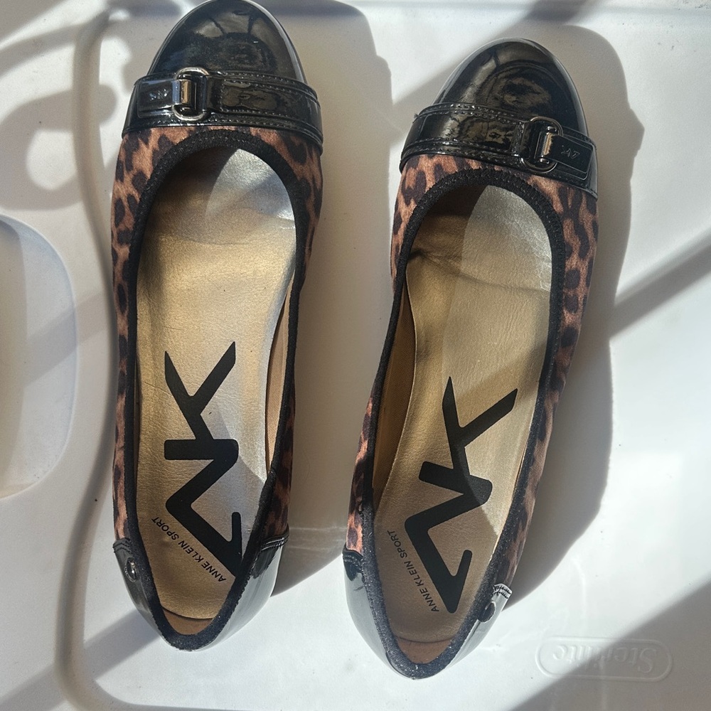 Anne Klein Sport Leopard Flats with Black Accents